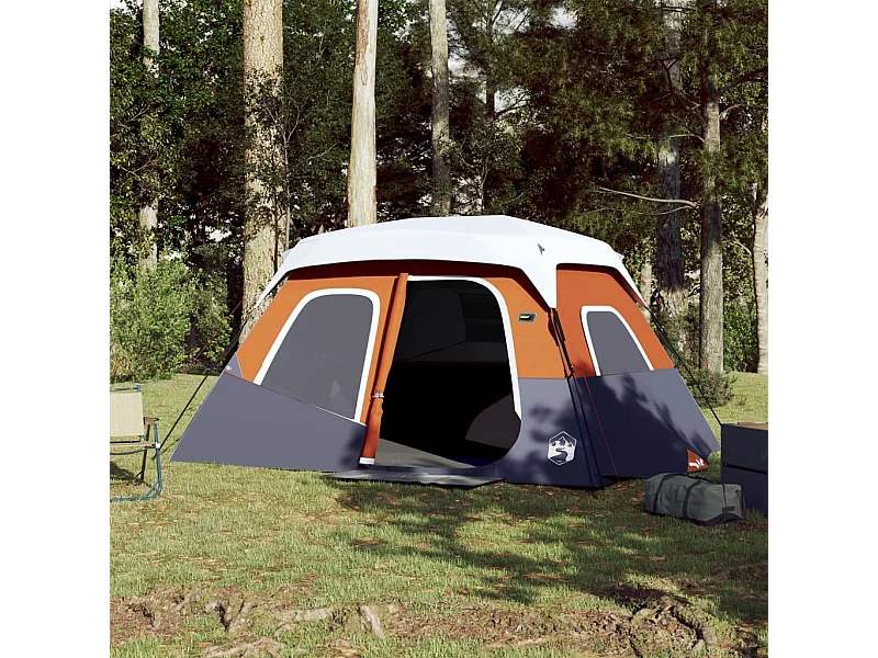 Tienda familiar con LED 6 personas apertura rápida gris naranja ES802037