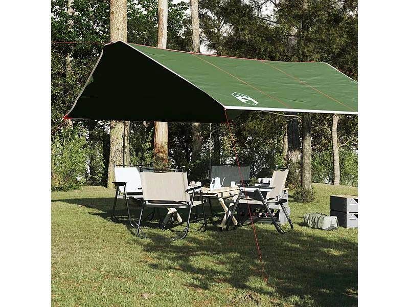 Lona de campismo 420x440 cm impermeável verde PT960831