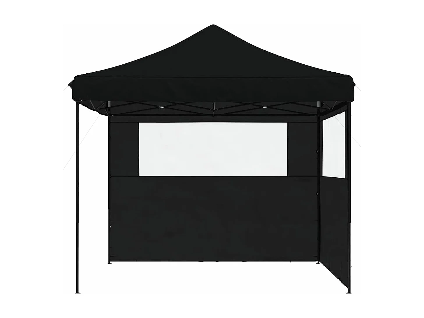 Tenda p/ festas pop-up dobrável com 2 paredes laterais preto PT818404