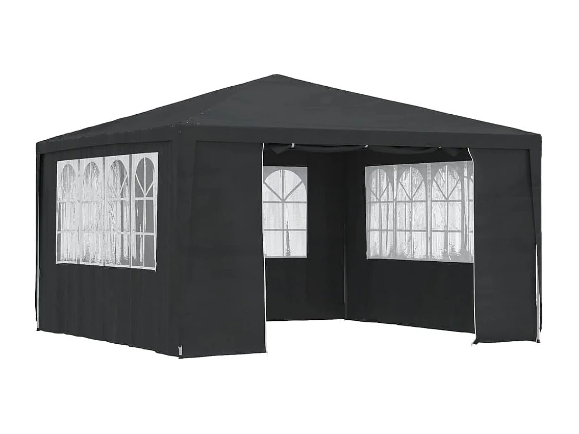 Carpa profesional para fiestas con paredes gris 90 g/m² 4x4 m ES898297