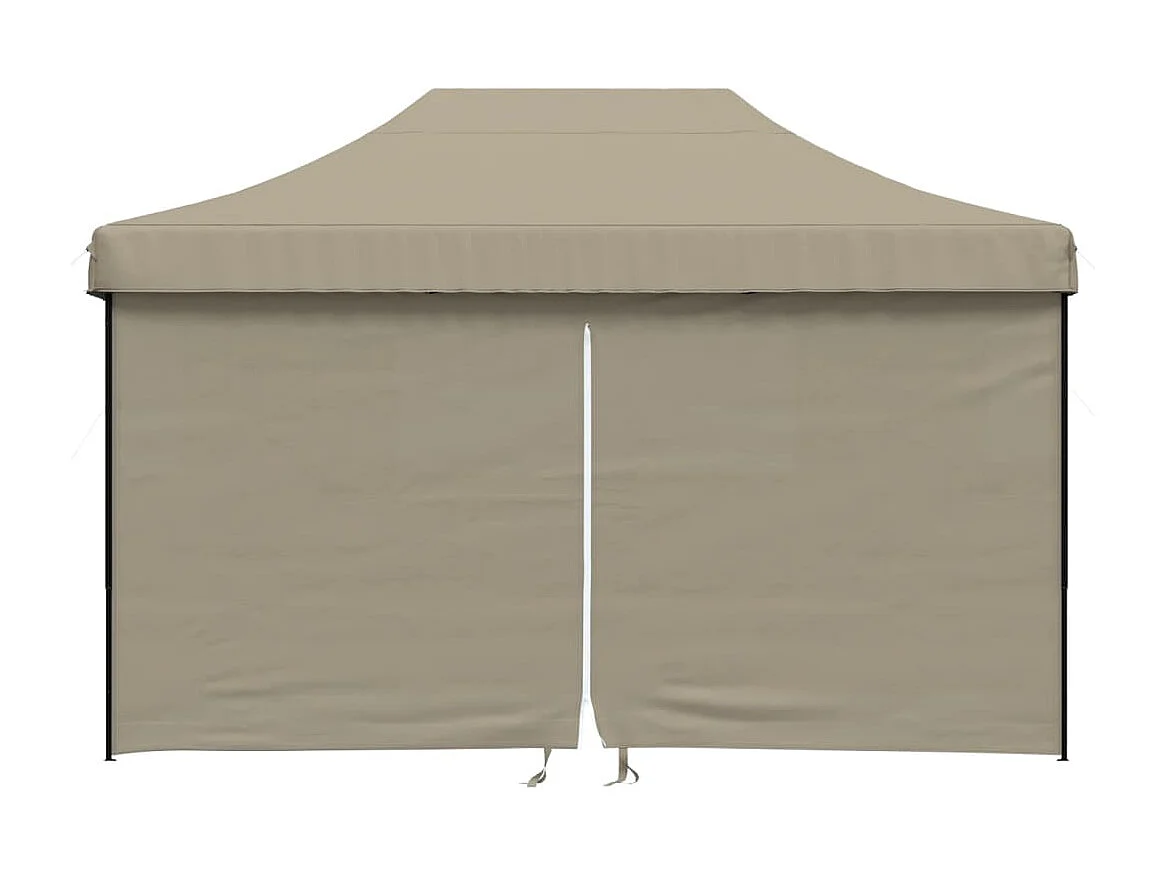 Tonnelle -Tente de réception pliable escamotable 4 parois latérales taupe FR464467