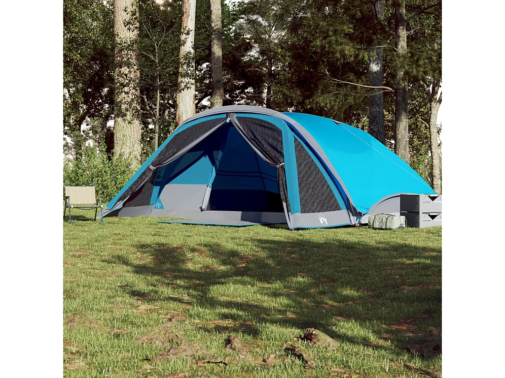 Tenda familiar estilo cabana para 6 pessoas impermeável azul PT154233
