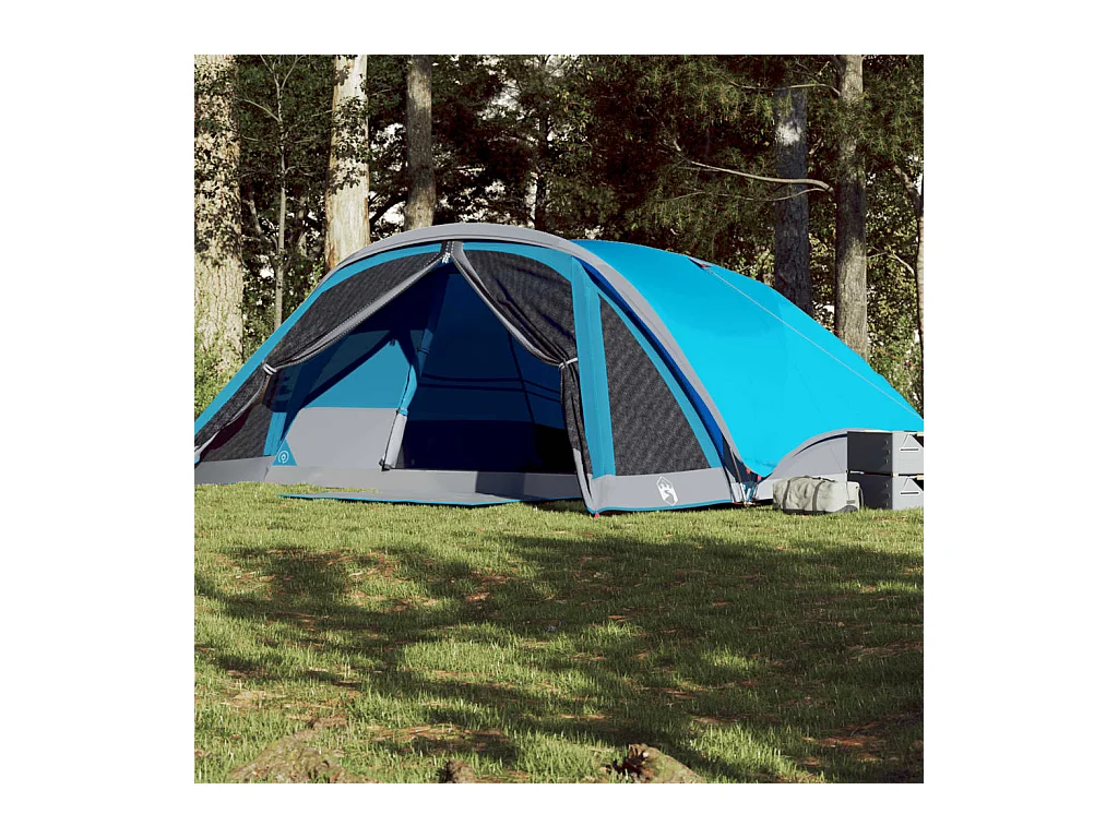 Tonnelle -Tente de cabine familiale 6 personnes bleu imperméable FR343586