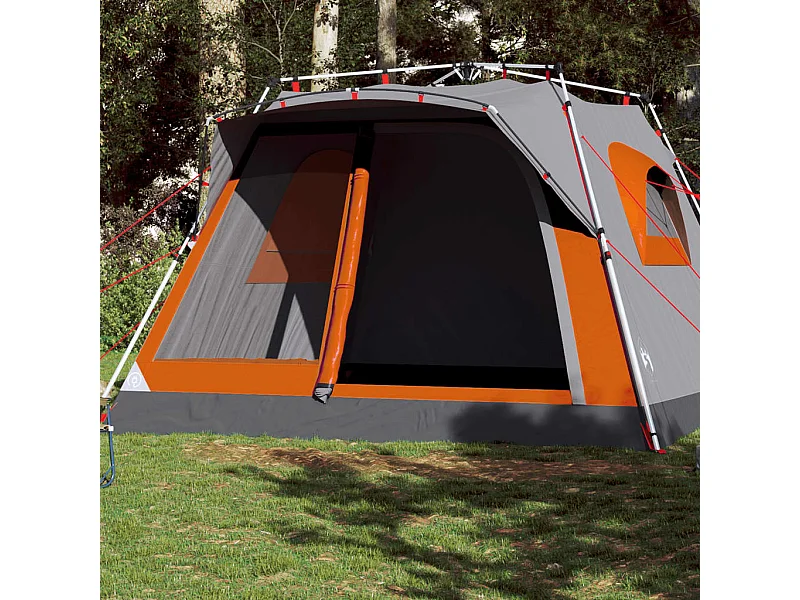 Tenda familiar cabana 7 pessoas libertação rápida cinza/laranja PT892886