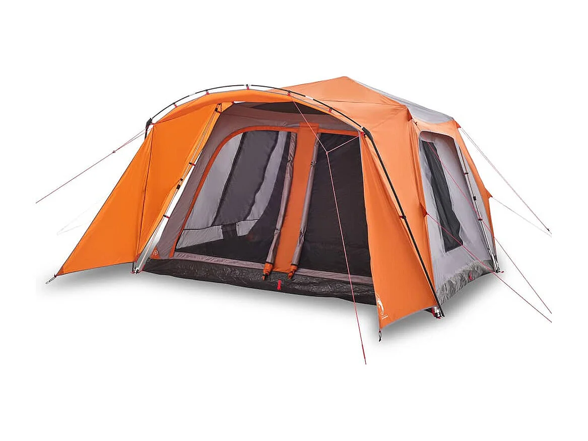 Tenda familiar c/ alpendre 9 p. libertação rápida cinza/laranja PT834858