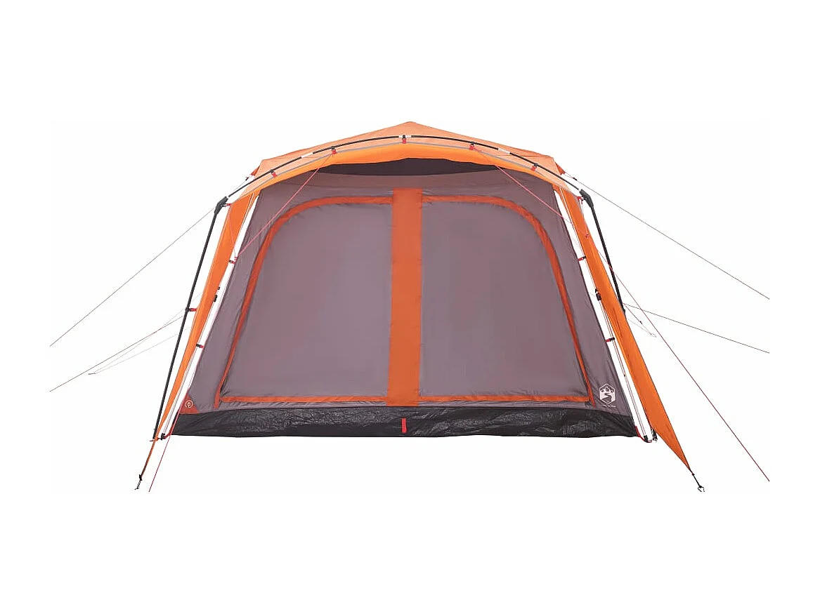 Tenda familiar c/ alpendre 9 p. libertação rápida cinza/laranja PT834858