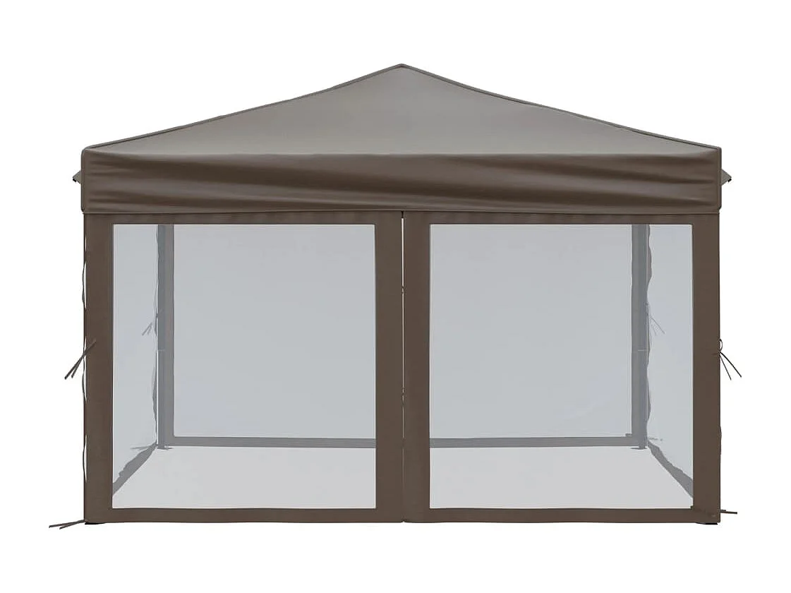 Partytent inklapbaar met zijwanden 3x3 m taupe BE268218
