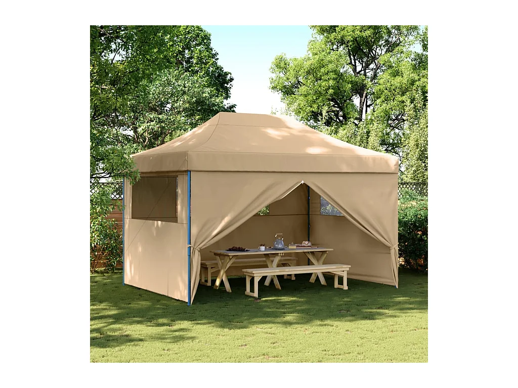 Tonnelle -Tente de réception pliable escamotable avec 4 parois latérales FR415394