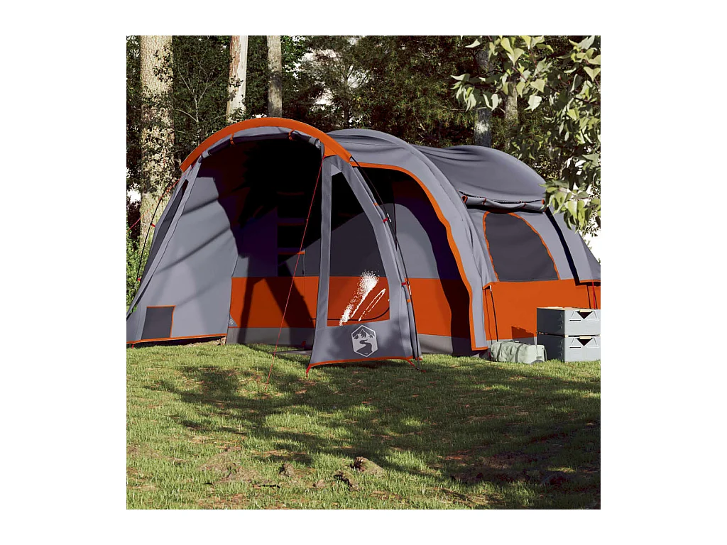 Tonnelle -Tente familiale 6 personnes orange imperméable FR538794