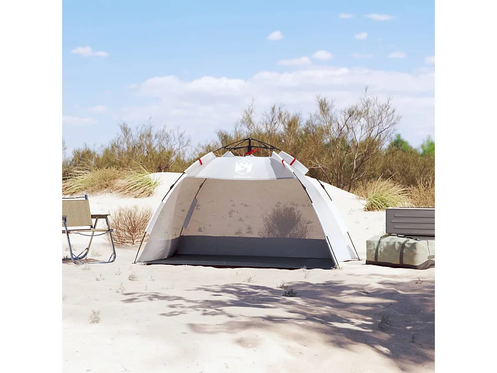 Tonnelle -Tente de plage 2 personnes gris libération rapide imperméable FR487981