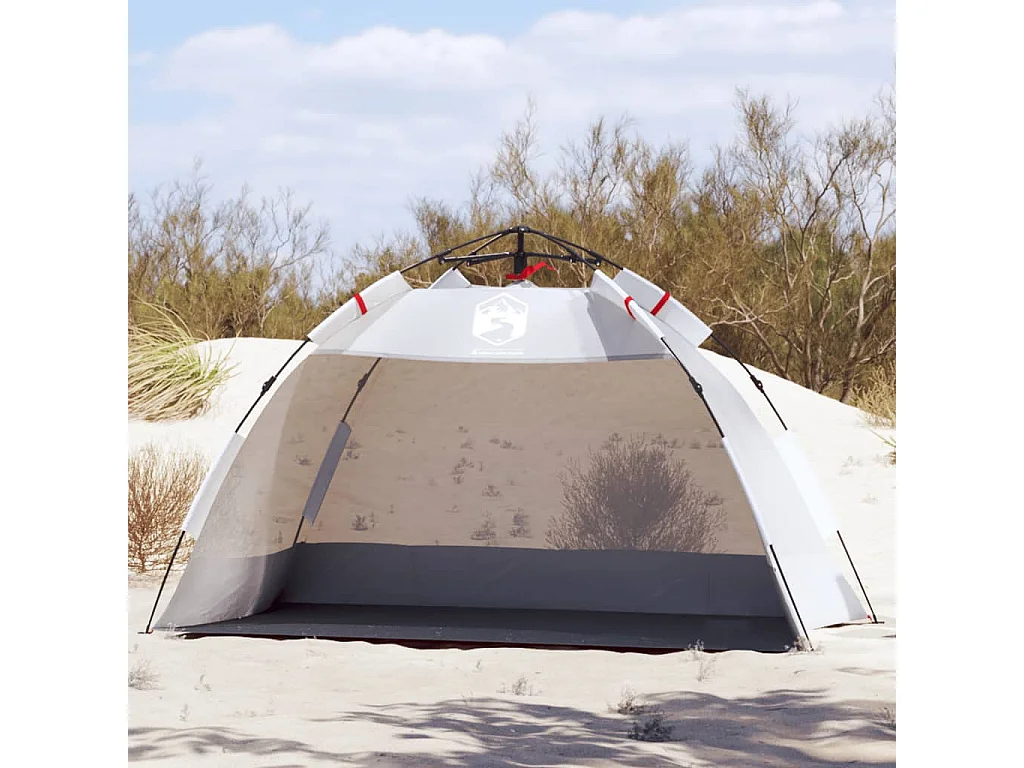 Tonnelle -Tente de plage 2 personnes gris libération rapide imperméable FR487981