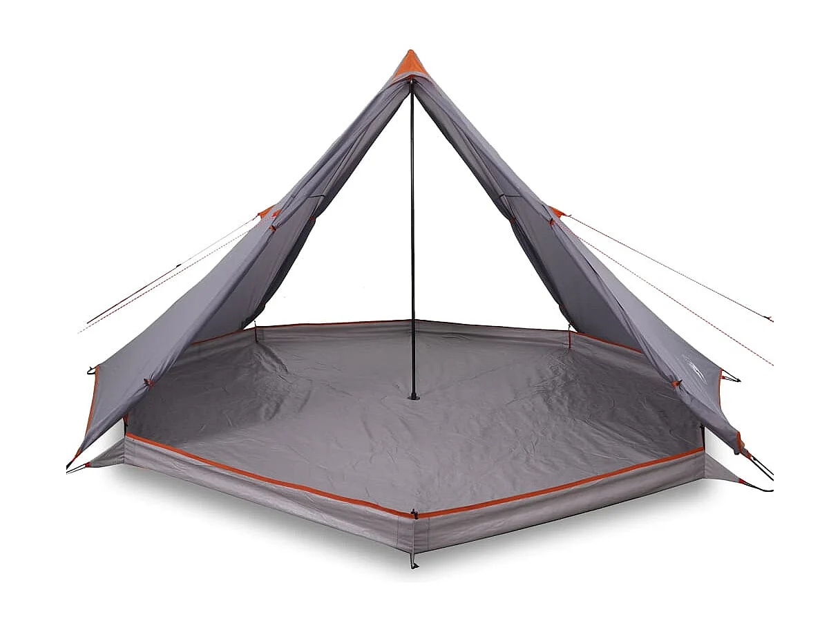 Tenda familiar tipi para 8 pessoas impermeável cinza/laranja PT865468