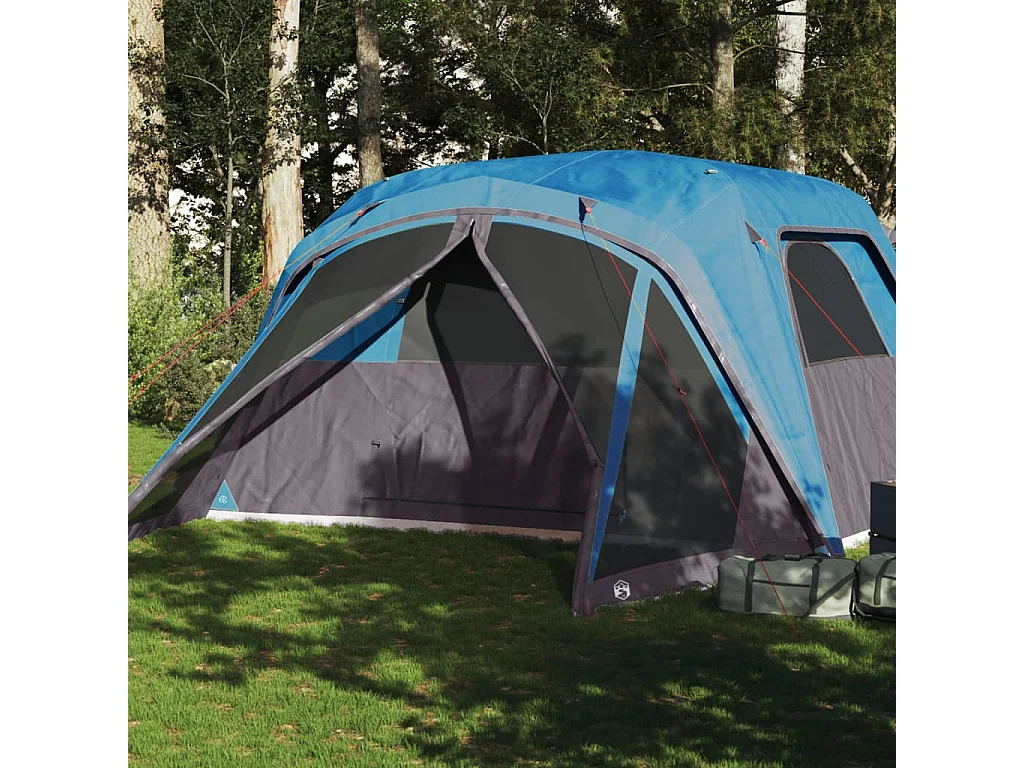 Tenda familiar c/ avançado para 6 pessoas impermeável azul PT699164