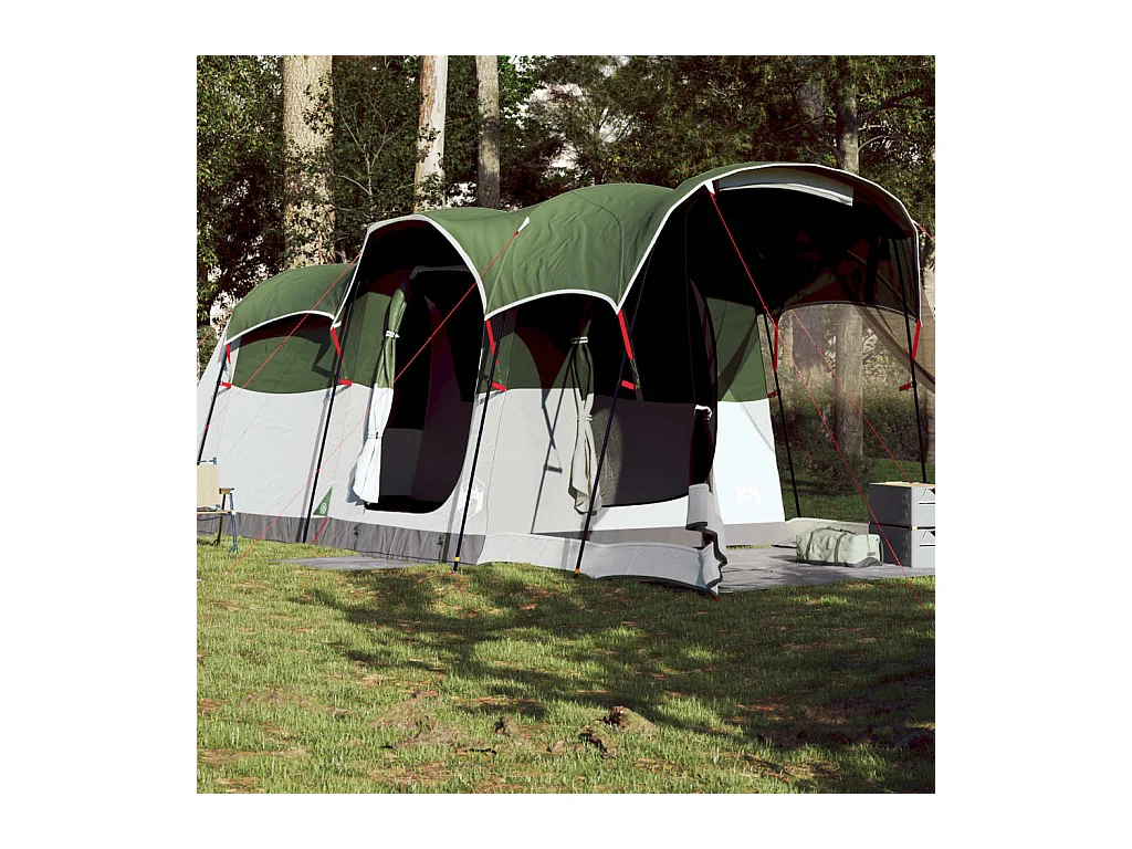 Tonnelle -Tente familiale tunnel 8 personnes vert imperméable FR769077