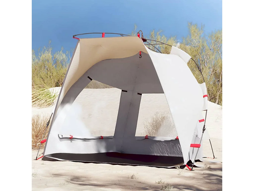 Tenda praia 2 pessoas libertação rápida impermeável cinzento PT191663