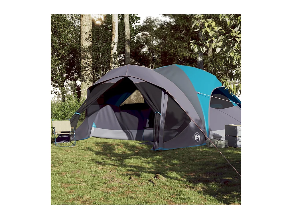 Tonnelle -Tente de cabine familiale 6 personnes bleu imperméable FR148634