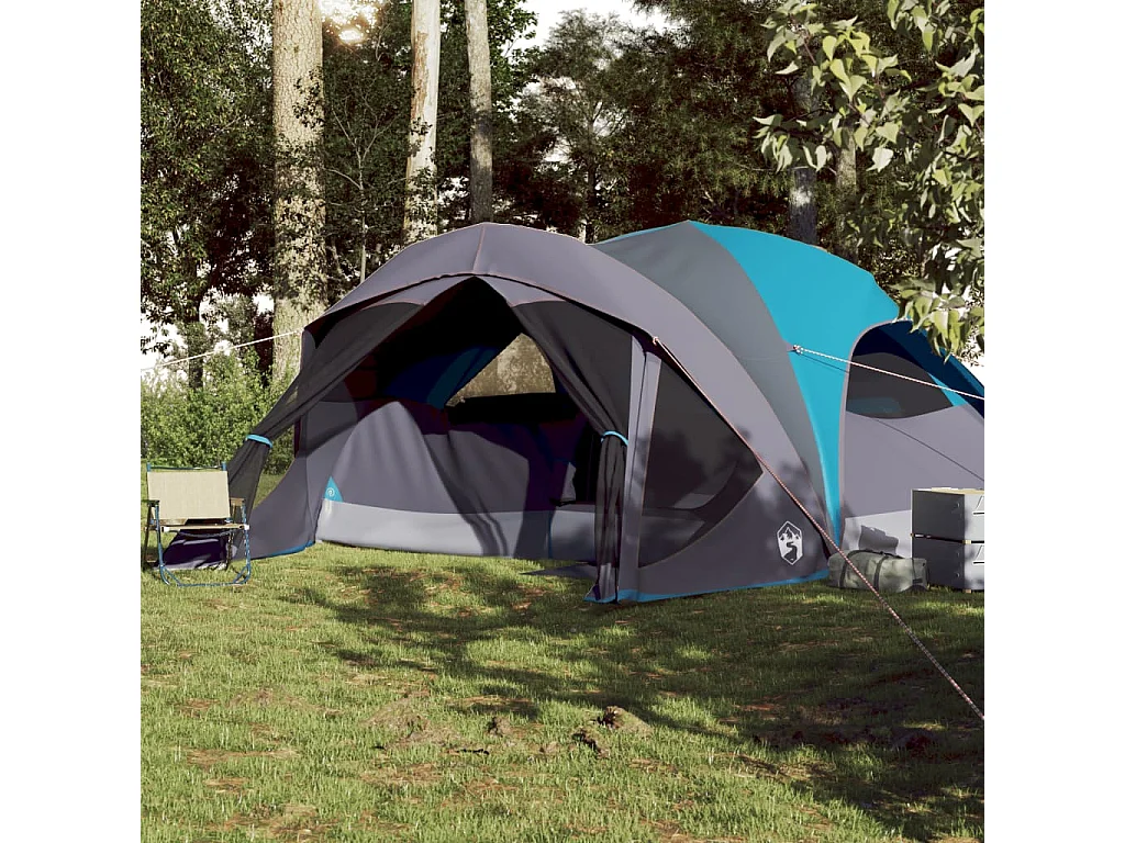 Tonnelle -Tente de cabine familiale 6 personnes bleu imperméable FR148634