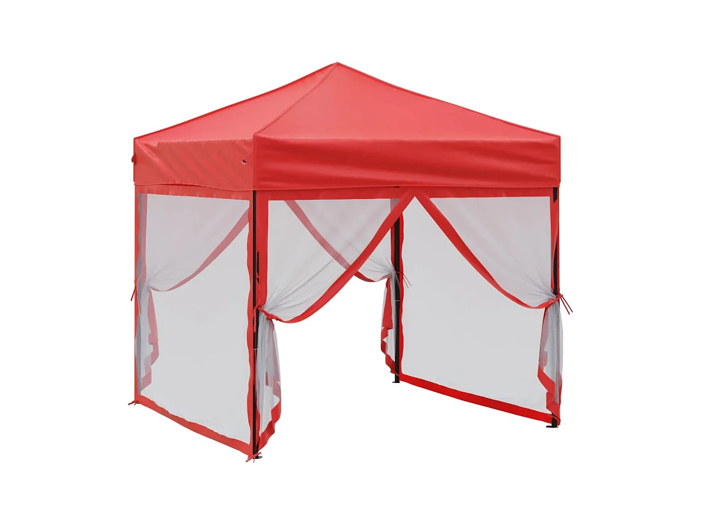 Tonnelle -Tente de réception pliable avec parois Rouge 2x2 m FR834834