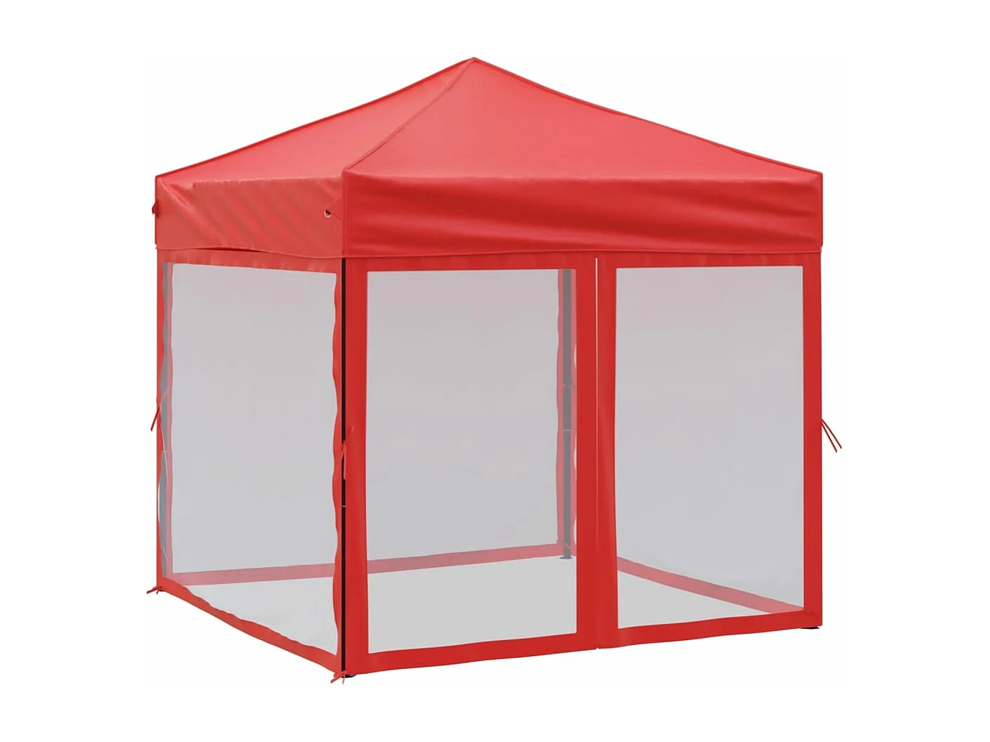 Tenda para festas dobrável com paredes laterais 2x2 m vermelho PT929822