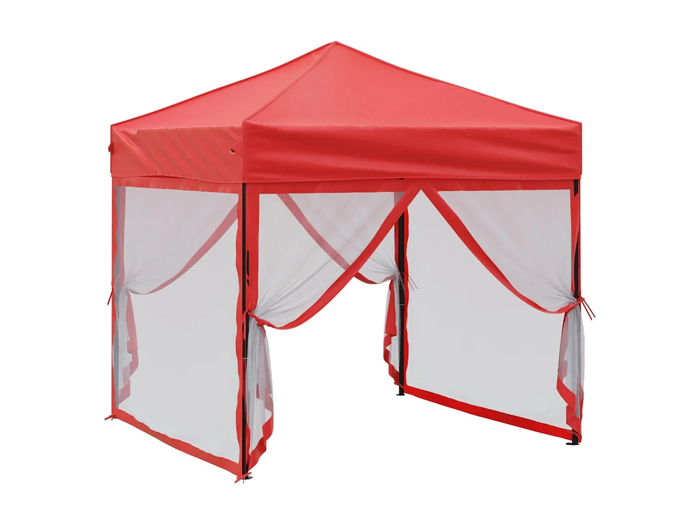 Tenda para festas dobrável com paredes laterais 2x2 m vermelho PT929822