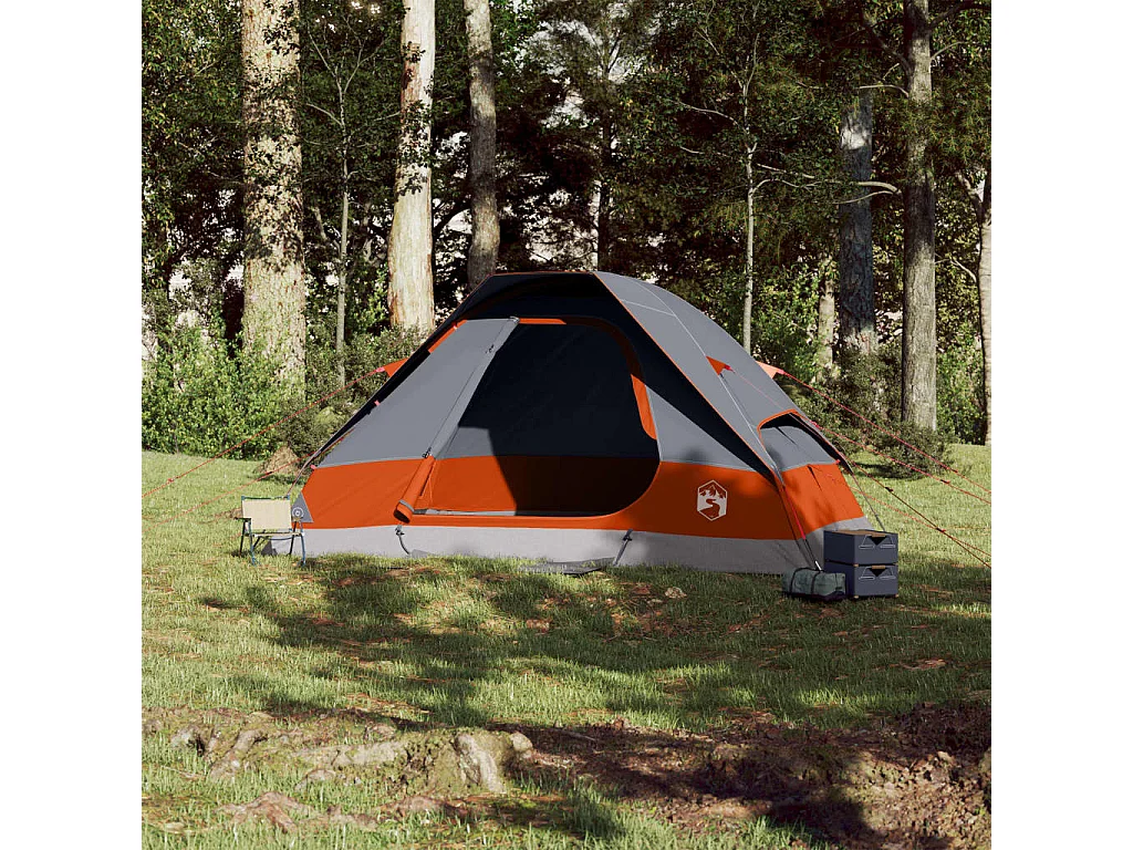 Tenda familiar cúpula para 6 pessoas impermeável cinza/laranja PT615615