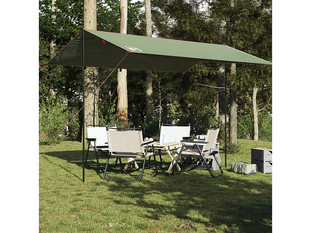 Lona de campismo 400x294 cm impermeável verde PT448197