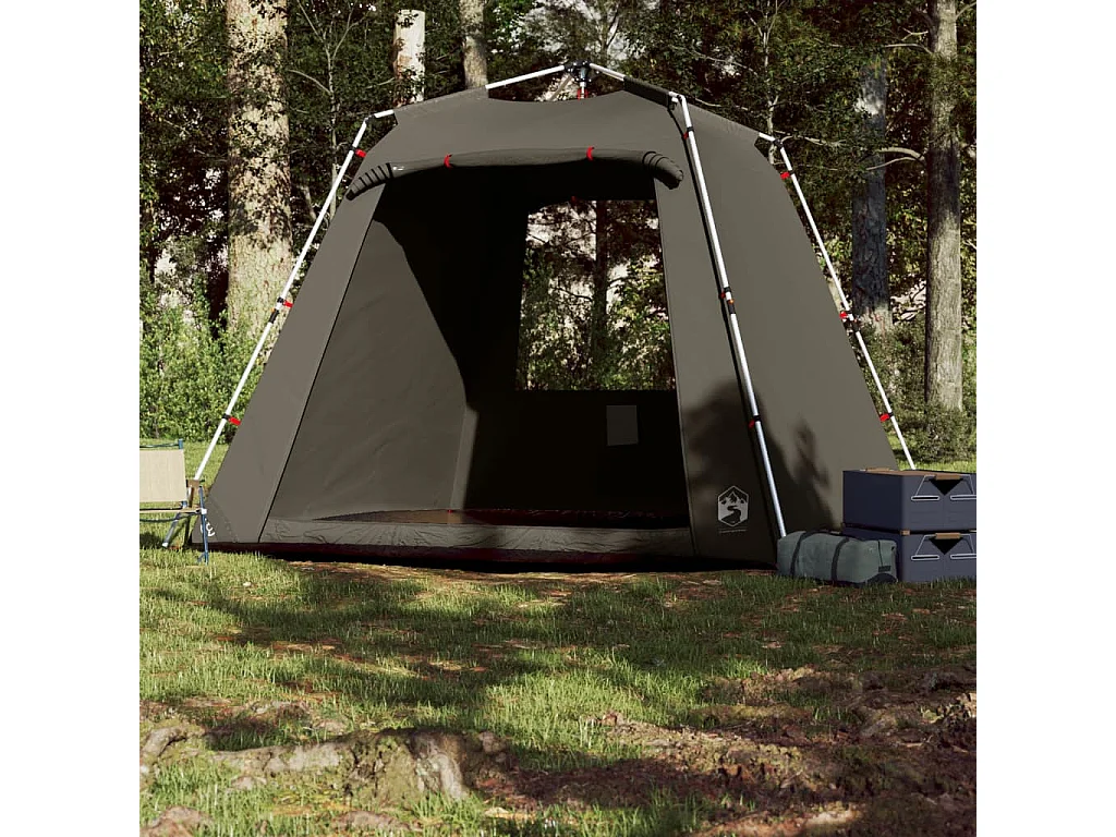 Tonnelle -Tente de pêche 4 personnes marron libération rapide FR110211