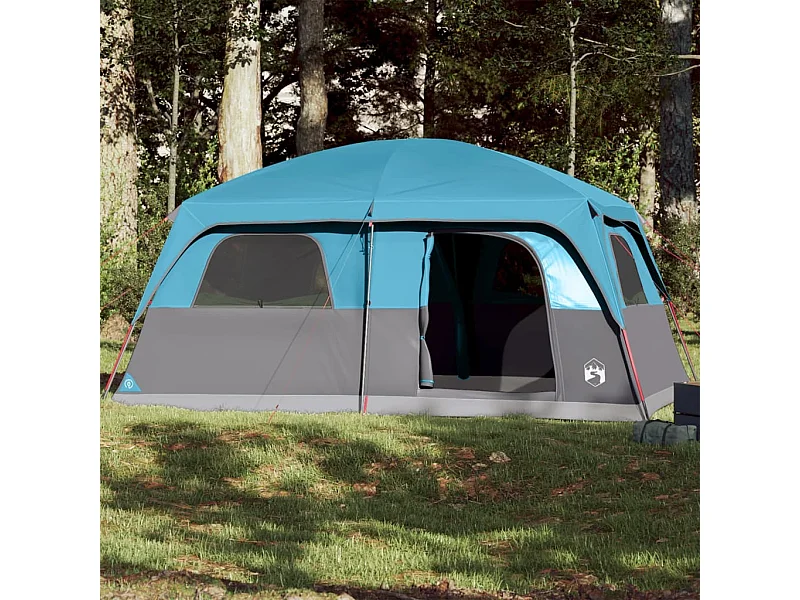 Tonnelle -Tente de cabine familiale 10 personnes bleu imperméable FR939289