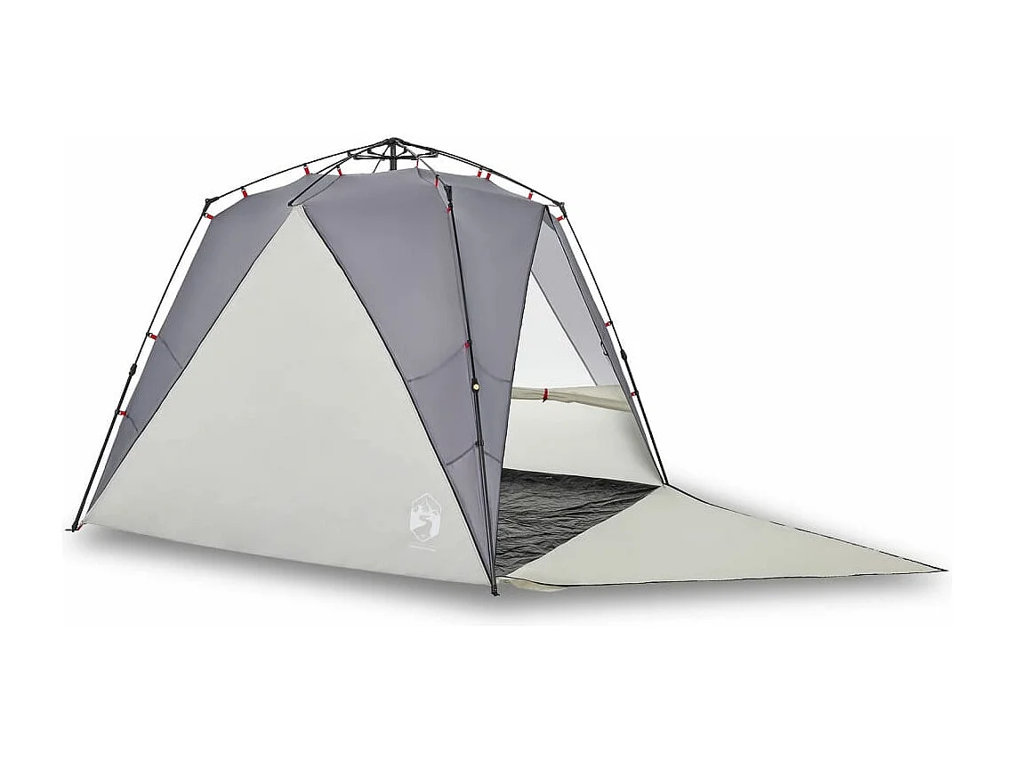 Tonnelle -Tente de plage 4 personnes gris libération rapide imperméable FR666886