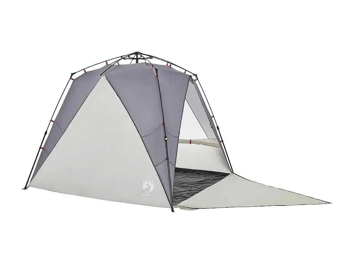 Tonnelle -Tente de plage 4 personnes gris libération rapide imperméable FR666886