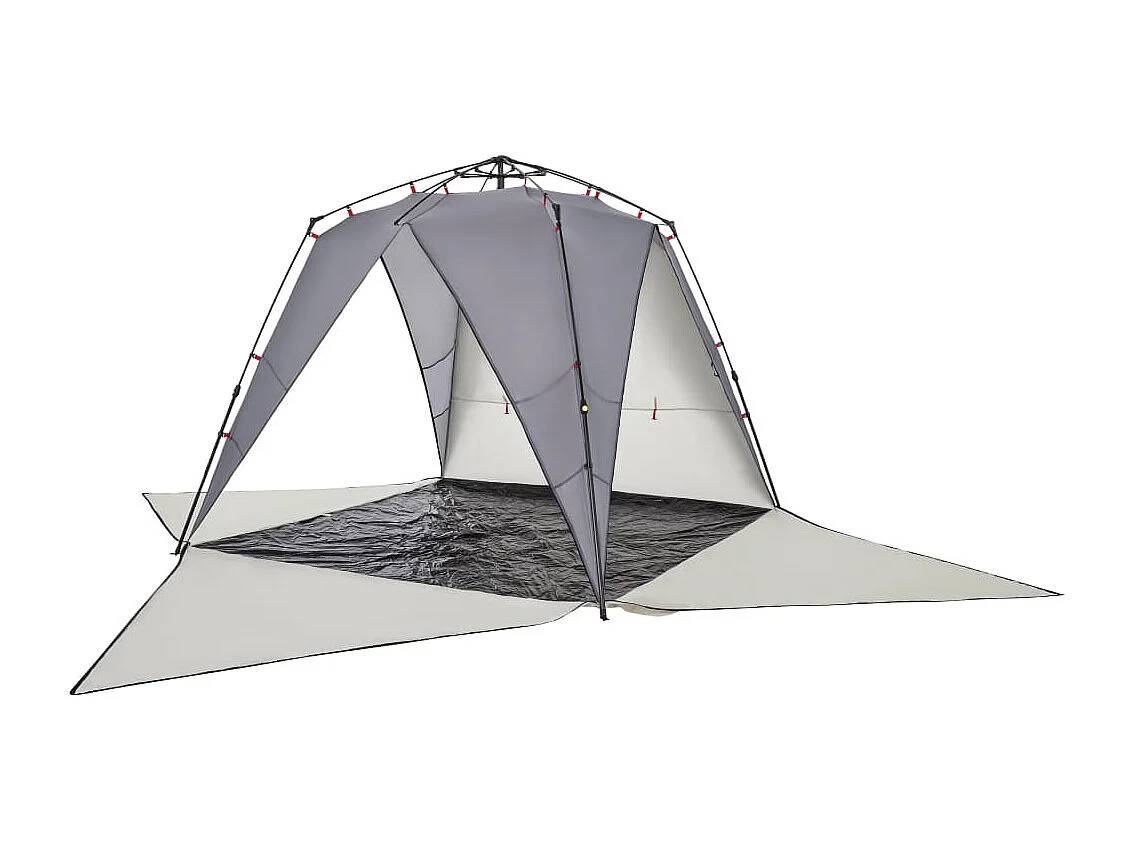 Tonnelle -Tente de plage 4 personnes gris libération rapide imperméable FR666886