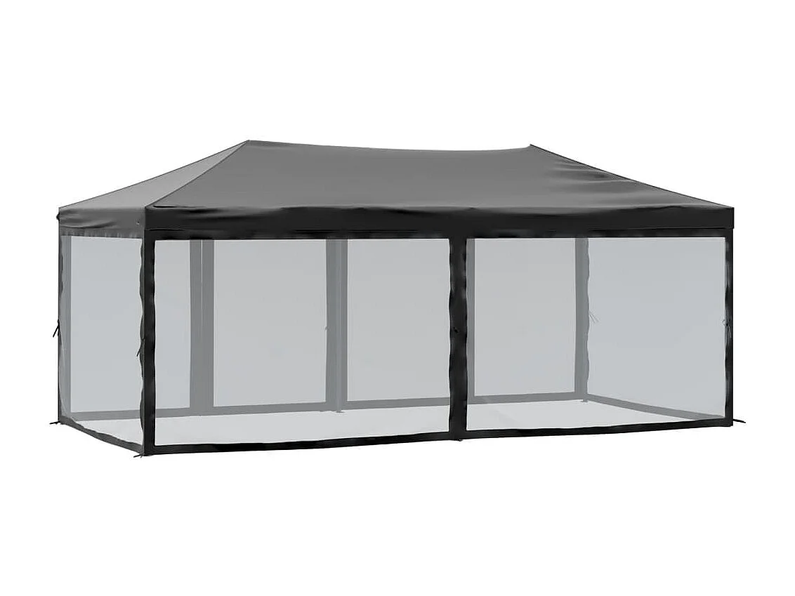 Tenda para festas dobrável com paredes laterais 3x6 m preto PT358217