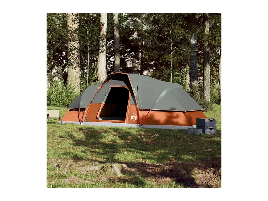 Tonnelle -Tente familiale à dôme 9 personnes orange imperméable FR193719