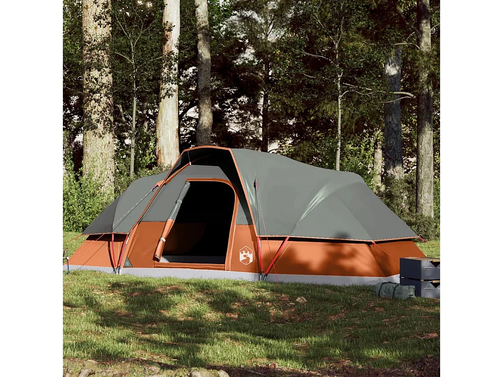 Tonnelle -Tente familiale à dôme 9 personnes orange imperméable FR193719