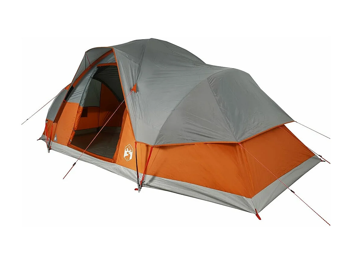 Tonnelle -Tente familiale à dôme 9 personnes orange imperméable FR193719