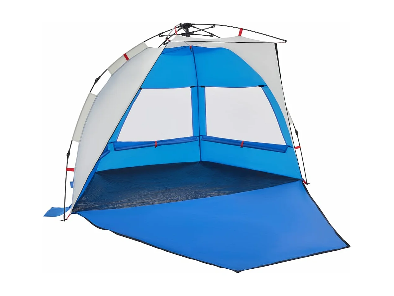 Tenda praia 2 pessoas libertação rápida impermeável azul ciano PT381081