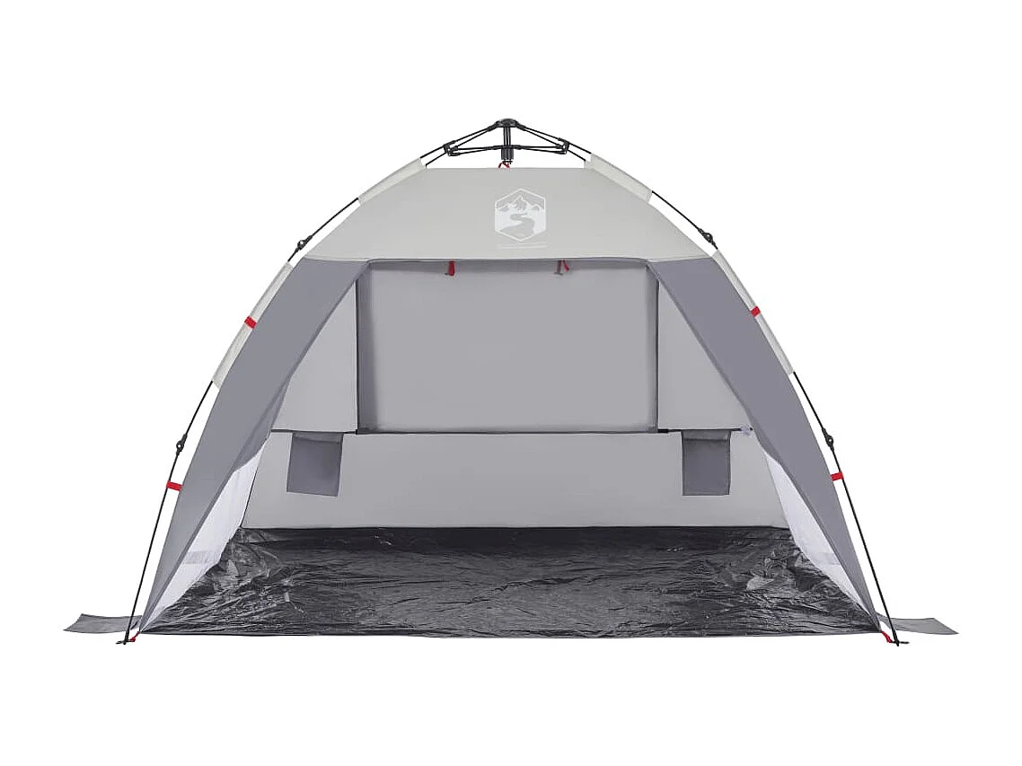 Tenda praia 2 pessoas libertação rápida impermeável cinzento PT209150