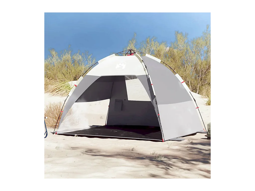 Tonnelle -Tente de plage 2 personnes gris libération rapide imperméable FR908171