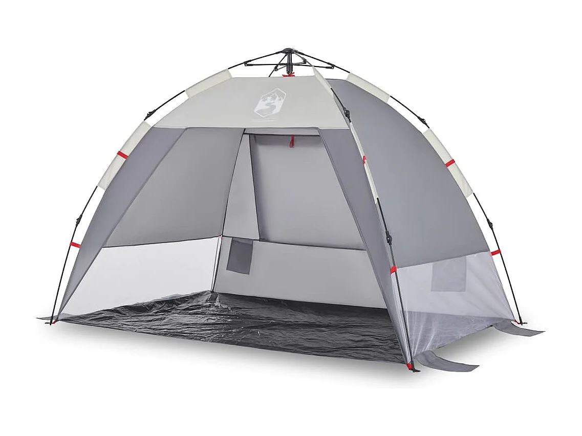 Tonnelle -Tente de plage 2 personnes gris libération rapide imperméable FR908171