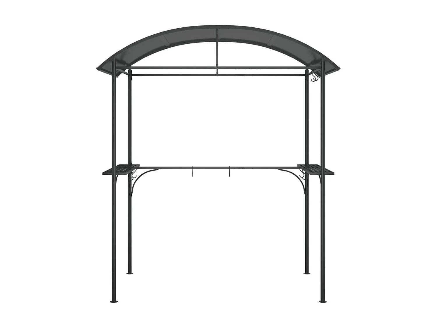Gazebo churrasco prateleiras laterais 220x115x230 aço antracite PT451632