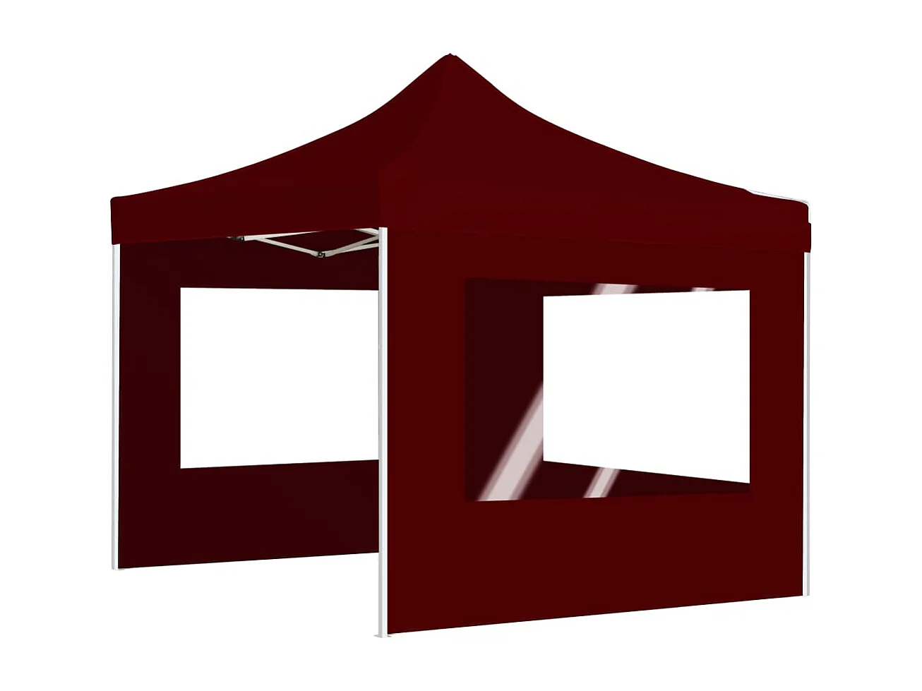 Tonnelle -Tente de réception pliable avec parois Aluminium 3x3 m Bordeaux FR512037