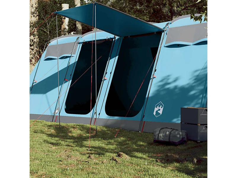 Tienda de campaña familiar túnel 8 personas impermeable azul ES718592