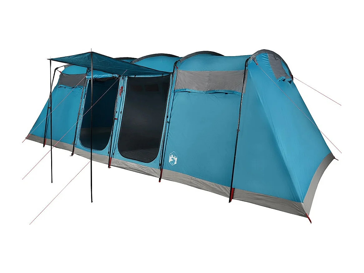 Tienda de campaña familiar túnel 8 personas impermeable azul ES718592