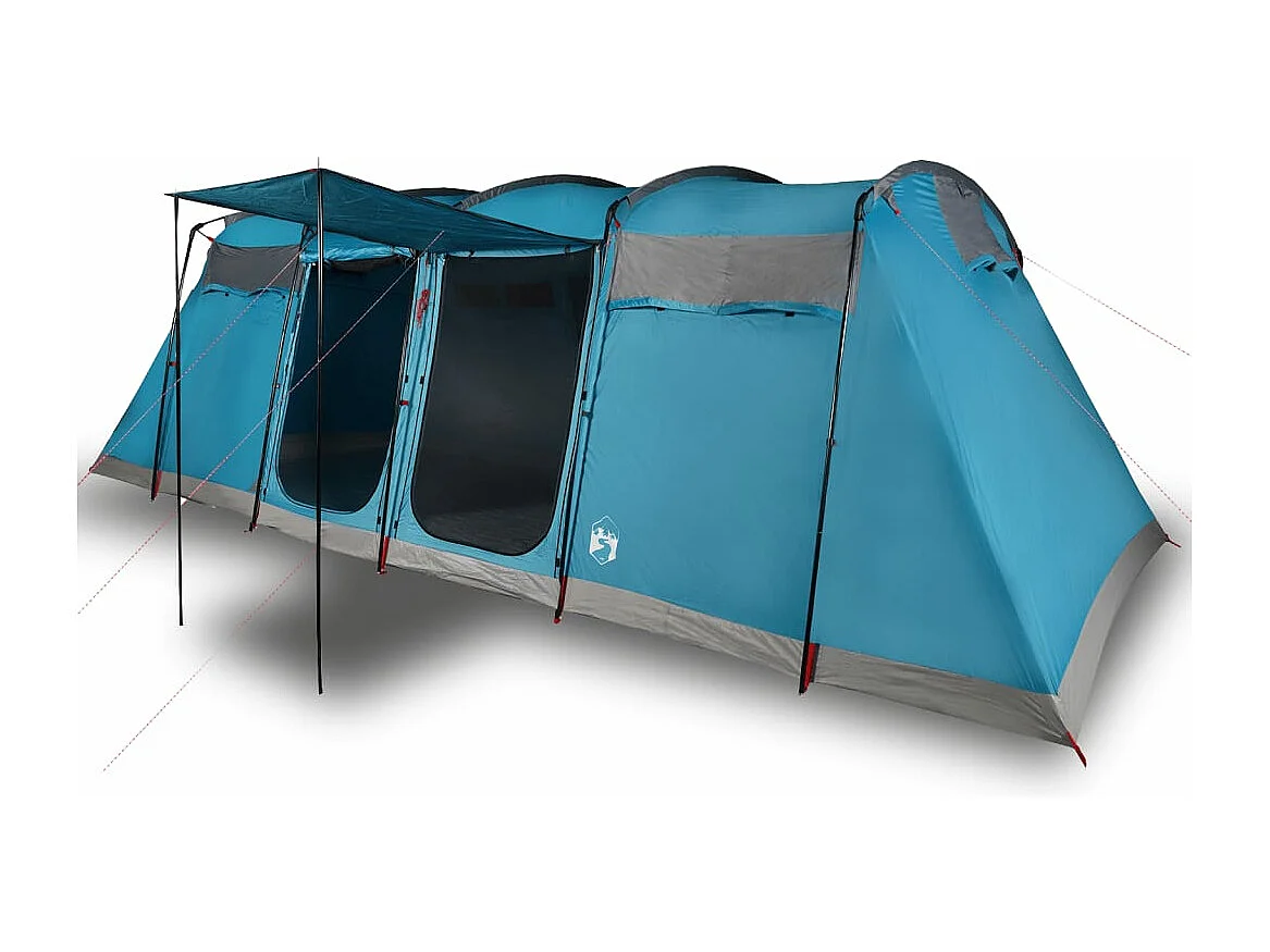 Tienda de campaña familiar túnel 8 personas impermeable azul ES718592