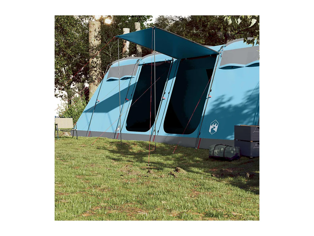 Tonnelle -Tente familiale tunnel 8 personnes bleu imperméable FR798955
