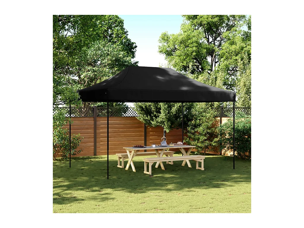 Tonnelle -Tente de réception pliable escamotable noir 440x292x315 cm FR252992
