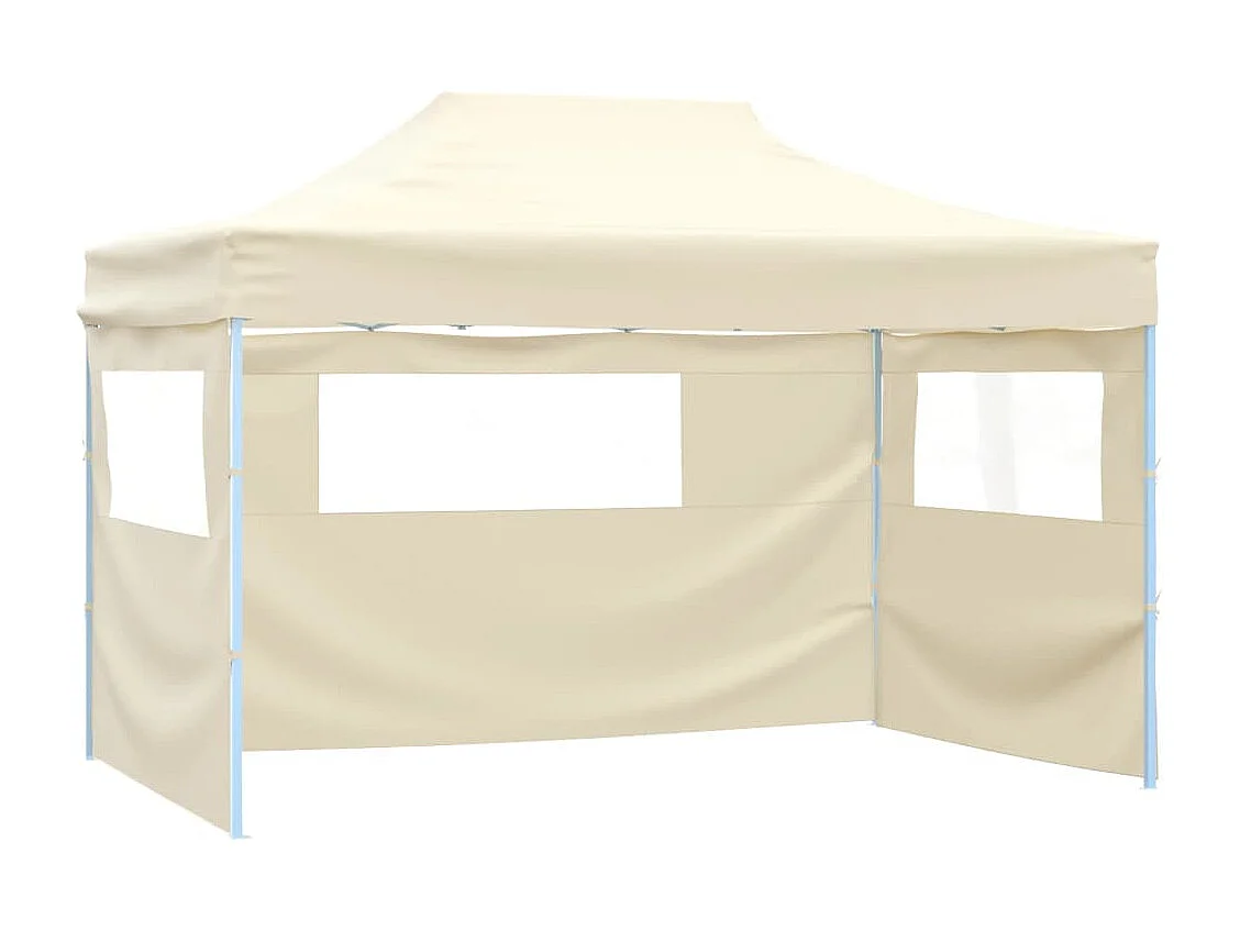 Carpa plegable profesional con 3 paredes acero color crema 3x4m ES356828