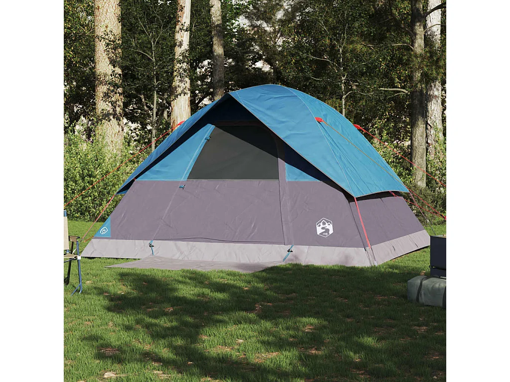 Tonnelle -Tente familiale à dôme 6 personnes bleu imperméable FR142726