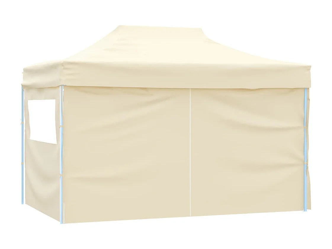 Carpa plegable profesional con 4 paredes acero color crema 3x4m ES988329