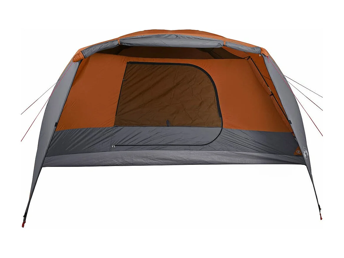 Tonnelle -Tente familiale et porche 6 personnes gris orange imperméable FR675030